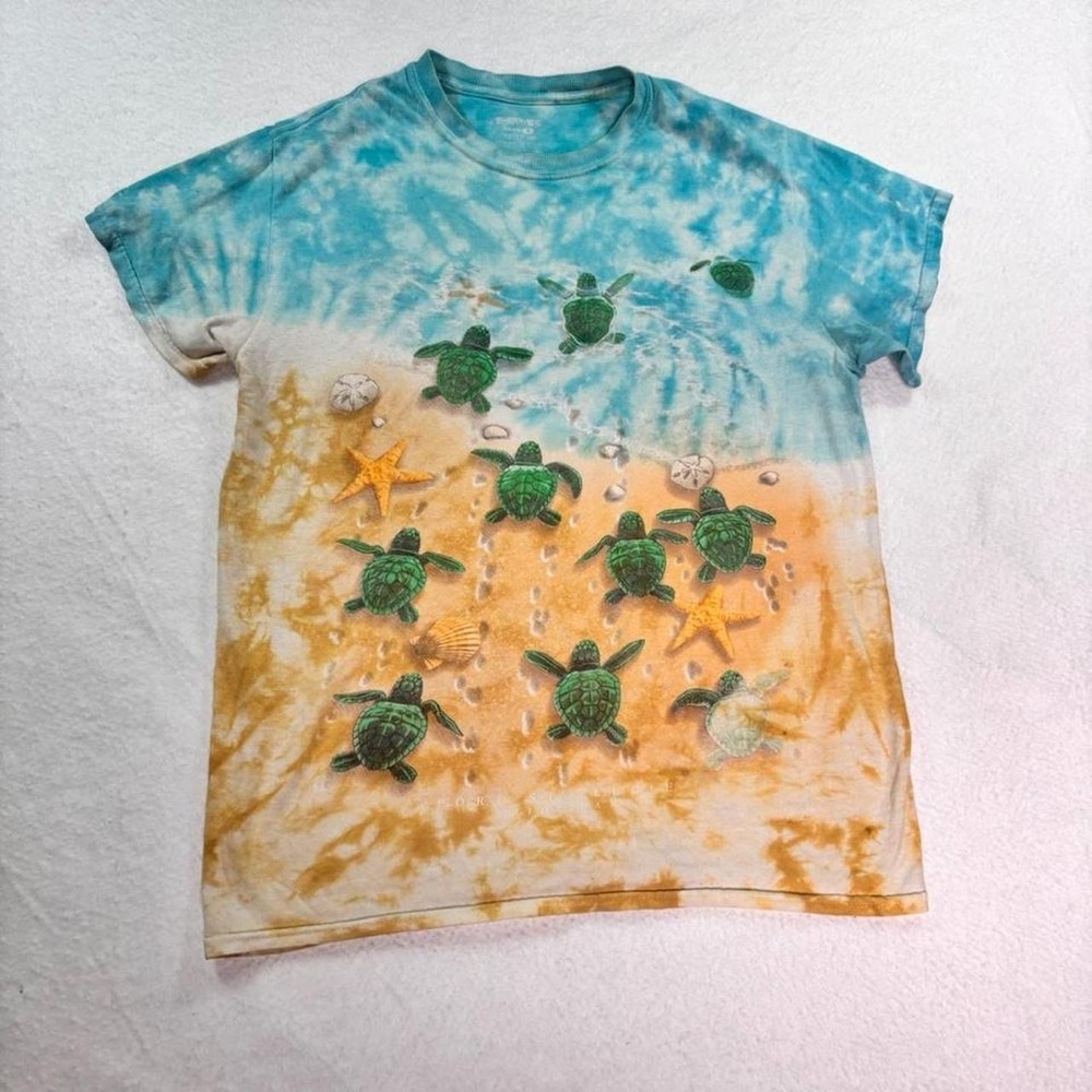 Sherry MFG Sea Turtle Tie Dye T Shirt Adult XL Beach Ocean Graphic Coastal Tee